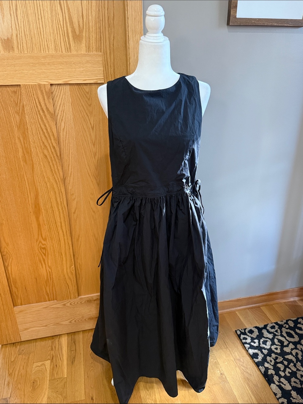 Sleeveless Black Maxi Dress with Side Ties